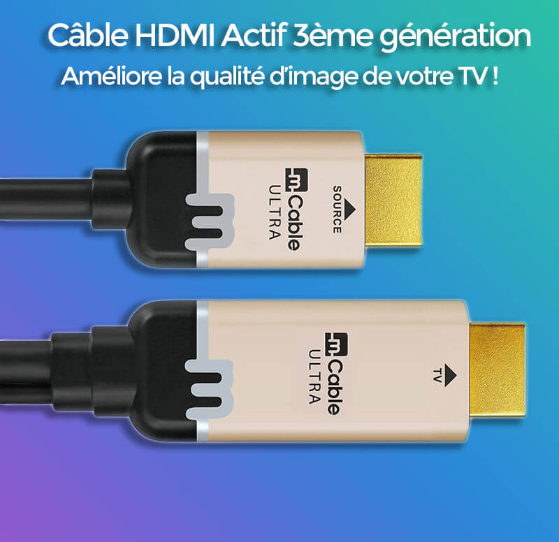 Mcable : câble HDMI actif de 3ème génération : vidéo déballage